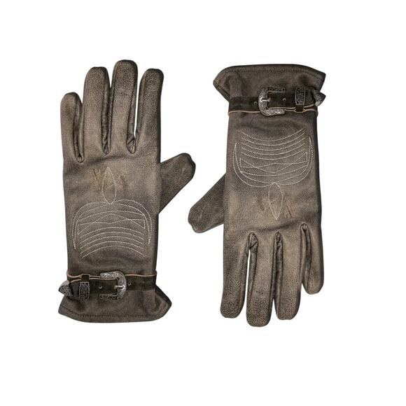 FOUND Distressed Leather Western Gloves Women's Size Small / Medium Cowboy NEW - Picture 1 of 6